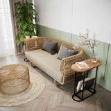 Oval End Table, Side Table with Storage Space for Small Spaces (Set of 2)