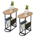 Oval End Table, Side Table with Storage Space for Small Spaces (Set of 2)