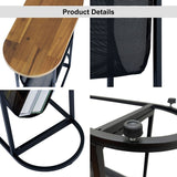 Oval End Table, Side Table with Storage Space for Small Spaces (Set of 2)