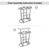 Oval End Table, Side Table with Storage Space for Small Spaces (Set of 2)