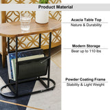 Oval End Table, Side Table with Storage Space for Small Spaces (Set of 2)