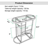 Oval End Table, Side Table with Storage Space for Small Spaces (Set of 2)