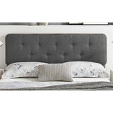 Glendale Traditional Charcoal Fabric Button Tufted Full Size Grey Wooden Headboard