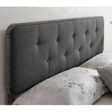Glendale Traditional Charcoal Fabric Button Tufted Full Size Grey Wooden Headboard