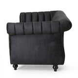 Glenmont Glam Channel Stitch Nailhead Loveseat by Christopher Knight Home
