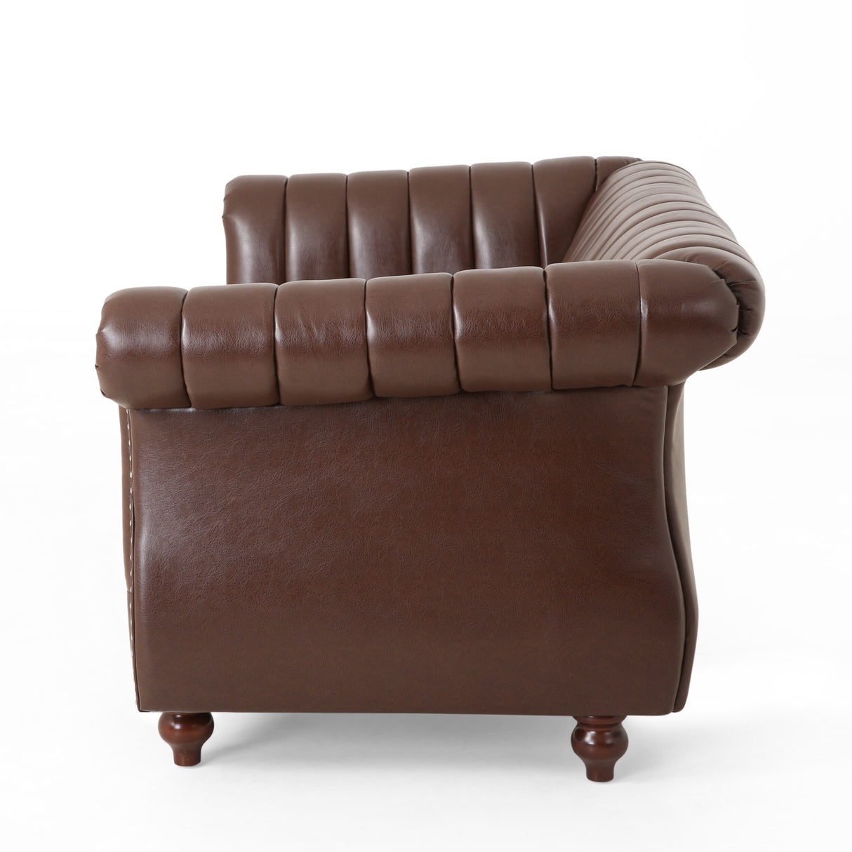 Glenmont Glam Channel Stitch Nailhead Loveseat by Christopher Knight Home