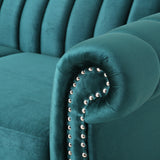 Glenmont Glam Channel Stitch Nailhead Loveseat by Christopher Knight Home