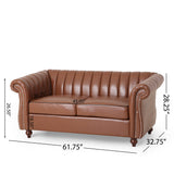 Glenmont Glam Channel Stitch Nailhead Loveseat by Christopher Knight Home
