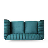 Glenmont Glam Channel Stitch Nailhead Loveseat by Christopher Knight Home