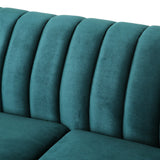 Glenmont Glam Channel Stitch Nailhead Loveseat by Christopher Knight Home