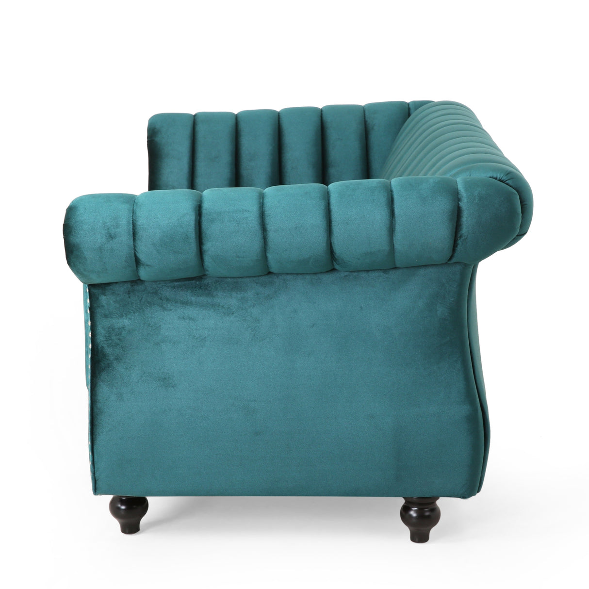 Glenmont Glam Channel Stitch Nailhead Loveseat by Christopher Knight Home