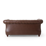 Glenmont Glam Channel Stitch Nailhead Loveseat by Christopher Knight Home