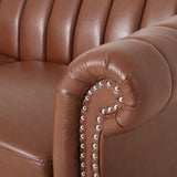Glenmont Glam Channel Stitch Nailhead Loveseat by Christopher Knight Home