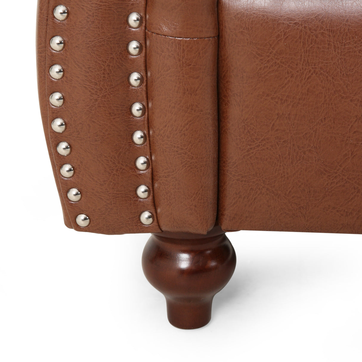 Glenmont Glam Channel Stitch Nailhead Loveseat by Christopher Knight Home