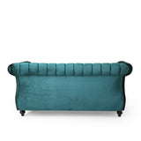 Glenmont Glam Channel Stitch Nailhead Loveseat by Christopher Knight Home