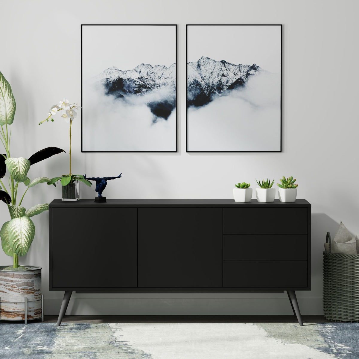 Glenwillow Home Atlas 59" Mid-Century Modern TV Stand Console