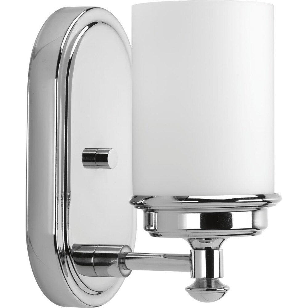 Glide Chrome-finished Glass and Steel Single-light Bath Fixture - N/A
