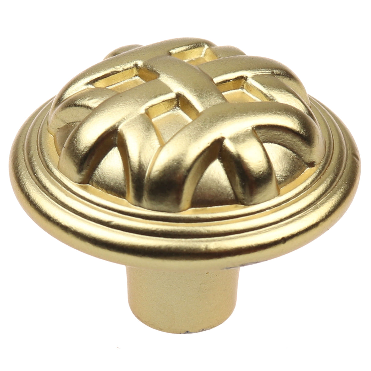 GlideRite 1-1/4-inch Gold Round Braided Cabinet Knobs (10-Pack) - Brass Gold