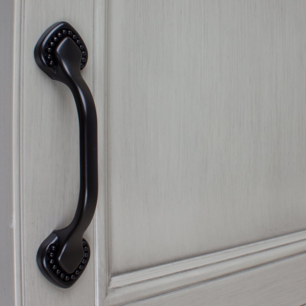 GlideRite 5-Pack 3 in. Center Beaded Spade Matte Black Cabinet Pulls - Matte Black