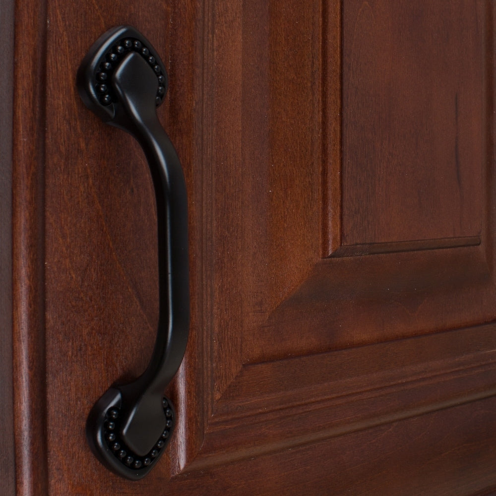 GlideRite 5-Pack 3 in. Center Beaded Spade Matte Black Cabinet Pulls - Matte Black