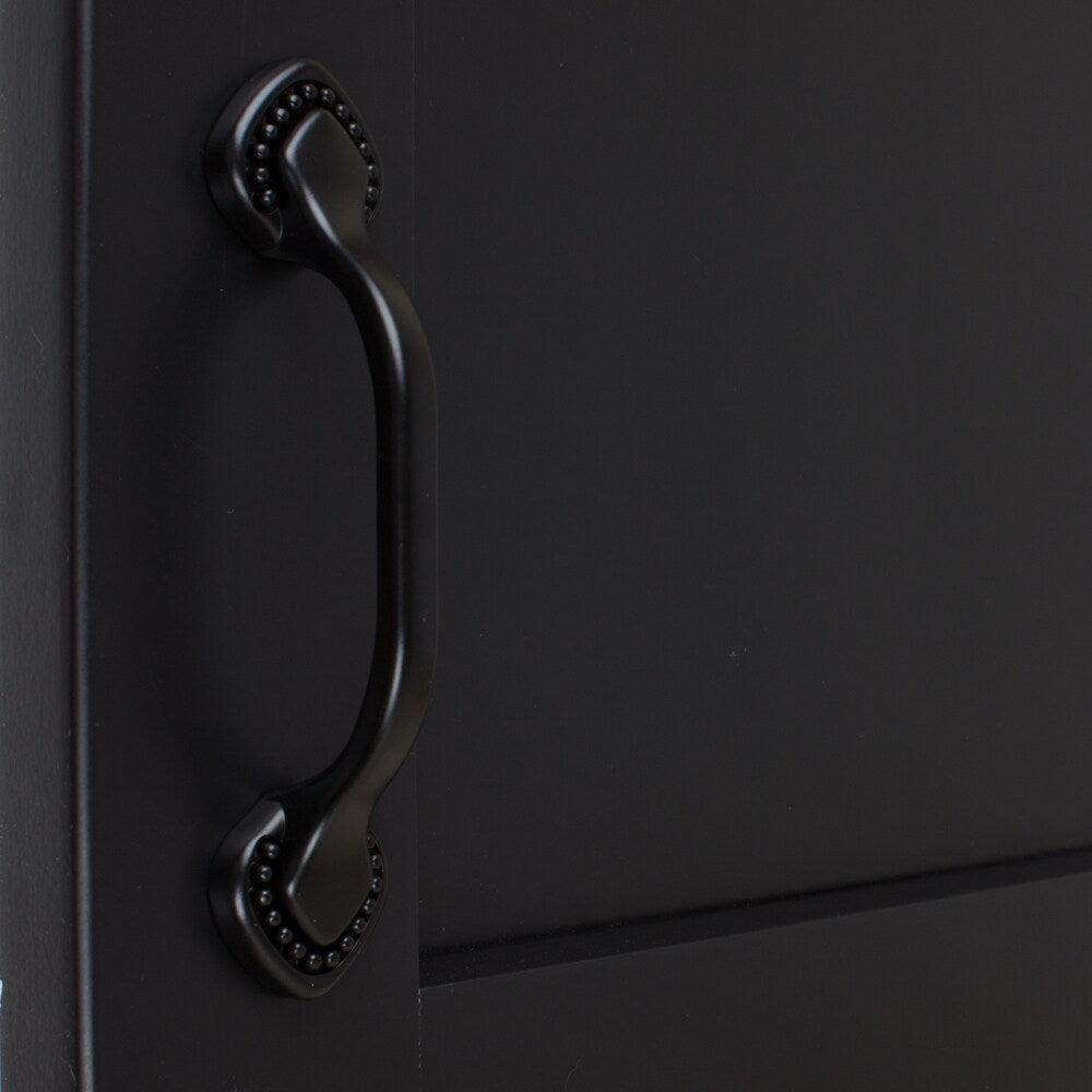 GlideRite 5-Pack 3 in. Center Beaded Spade Matte Black Cabinet Pulls - Matte Black