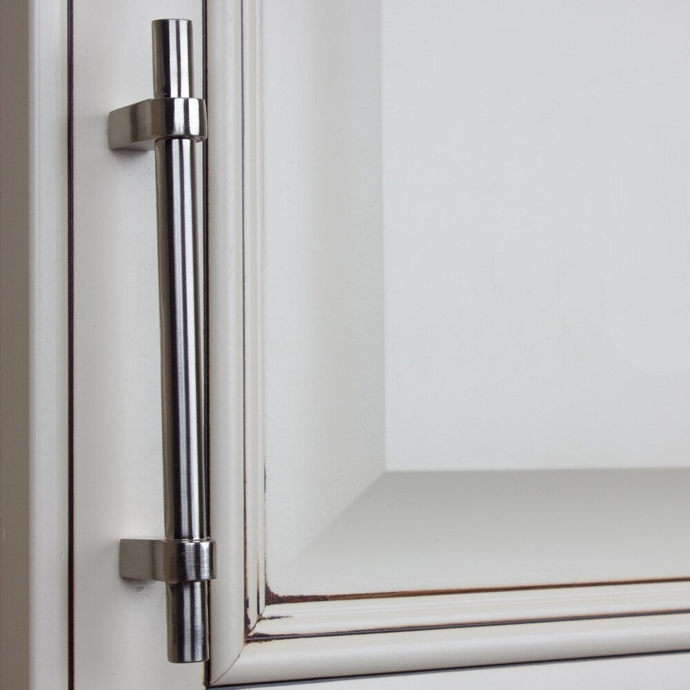 GlideRite 5-Pack 4-1/4 in. Center Satin Nickel European Solid Cabinet Bar Pulls - Satin Nickel