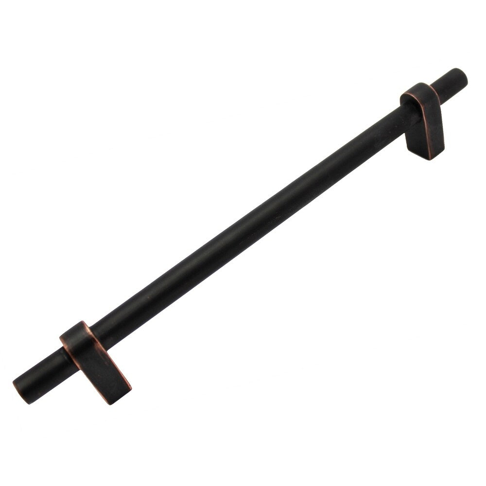 GlideRite 5-Pack 6-1/4 in. Center Oil Rubbed Bronze European Solid Cabinet Bar Pulls - Oil Rubbed Bronze