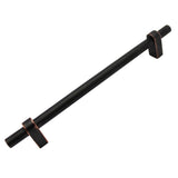 GlideRite 5-Pack 6-1/4 in. Center Oil Rubbed Bronze European Solid Cabinet Bar Pulls - Oil Rubbed Bronze