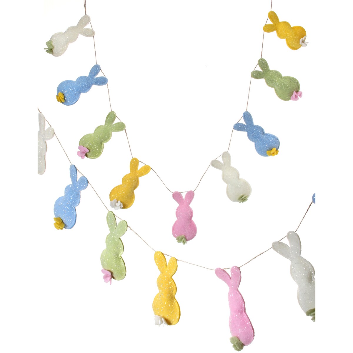 Glitter Felt Bunny Silo Easter Garland 5' - 1.5
