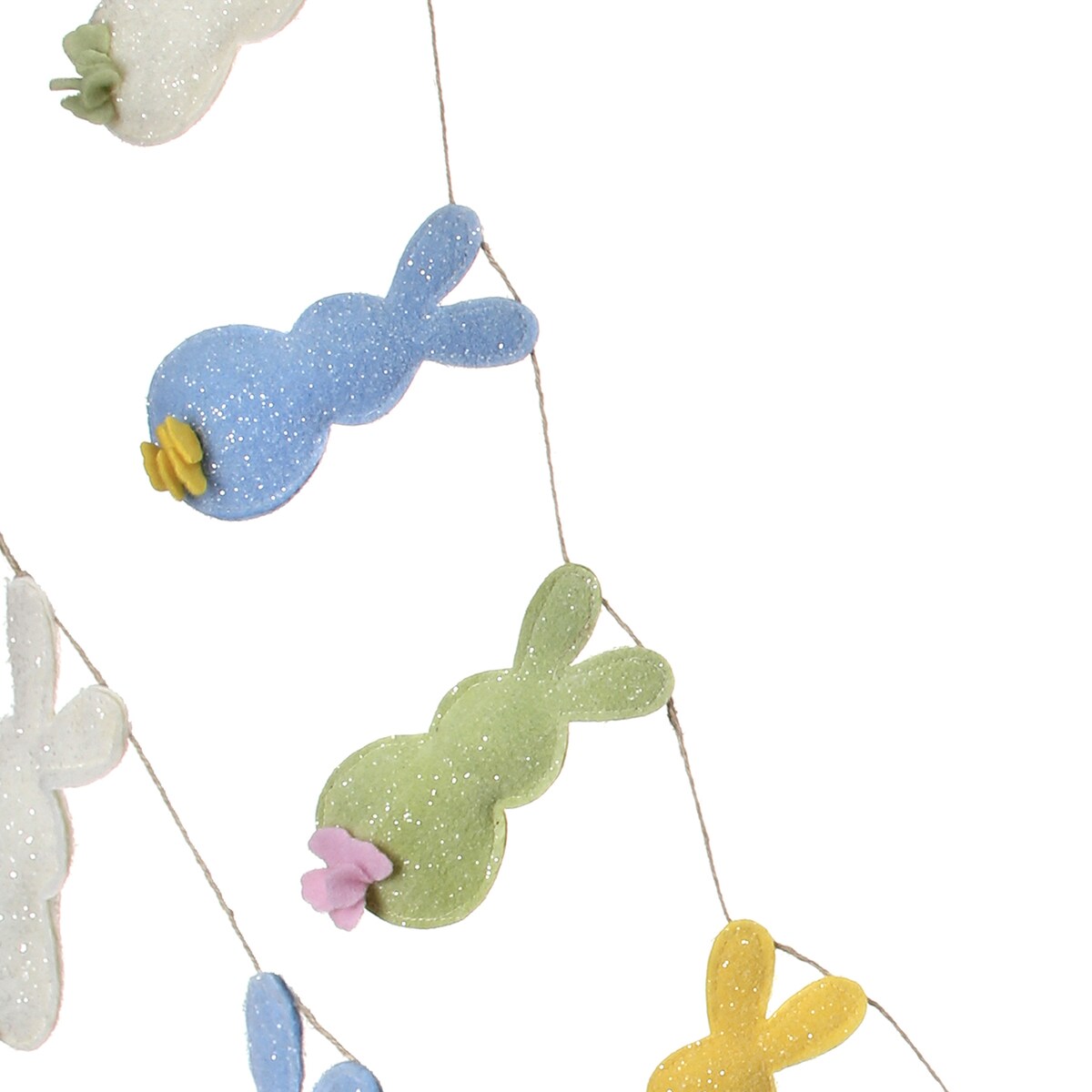 Glitter Felt Bunny Silo Easter Garland 5' - 1.5