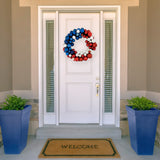 Glittered Patriotic Ornament Wreath - 22" - Red White and Blue