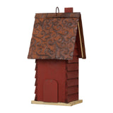 Glitzhome 12"H Distressed Cottaage Solid Wood Birdhouse - 6.50"L X 5.50"W X 12.00"H