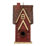 Glitzhome 12"H Distressed Cottaage Solid Wood Birdhouse - 6.50"L X 5.50"W X 12.00"H