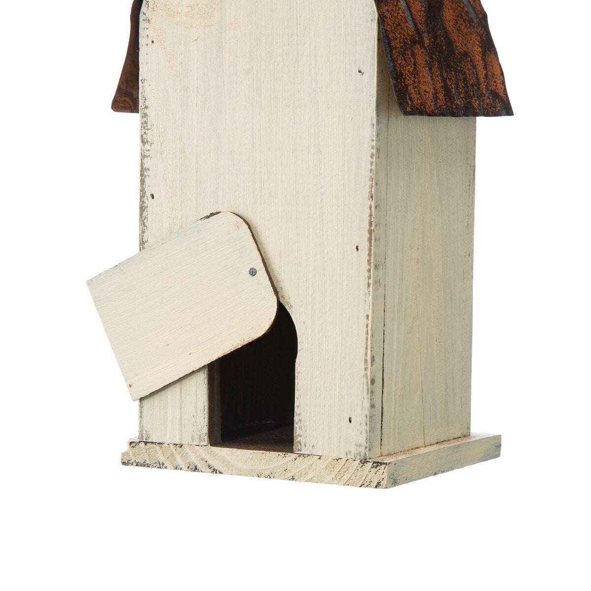 Glitzhome 13"H Retro Wooden Distressed Garden Birdhouse - 4.5"L x 4.25"W x 13.25"H