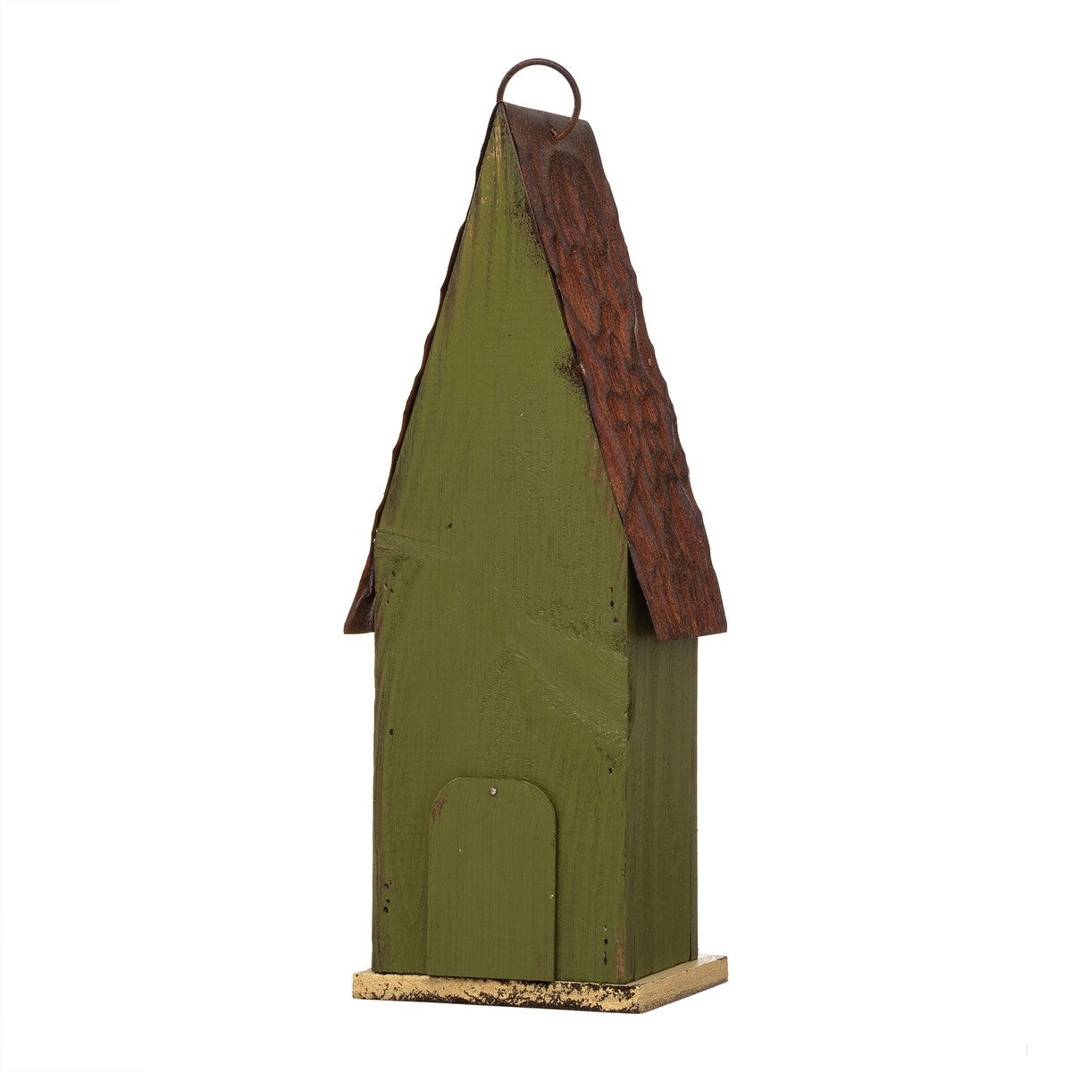 Glitzhome 13"H Retro Wooden Distressed Garden Birdhouse - 4.5"L x 4.25"W x 13.25"H