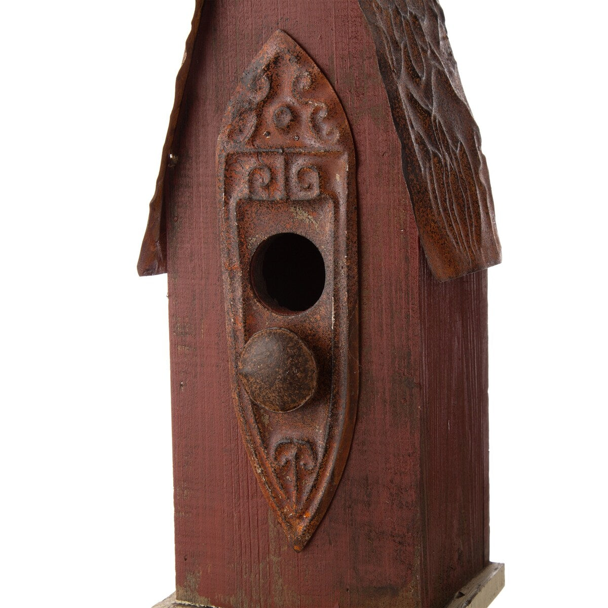 Glitzhome 13"H Retro Wooden Distressed Garden Birdhouse - 4.5"L x 4.25"W x 13.25"H