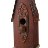 Glitzhome 13"H Retro Wooden Distressed Garden Birdhouse - 4.5"L x 4.25"W x 13.25"H