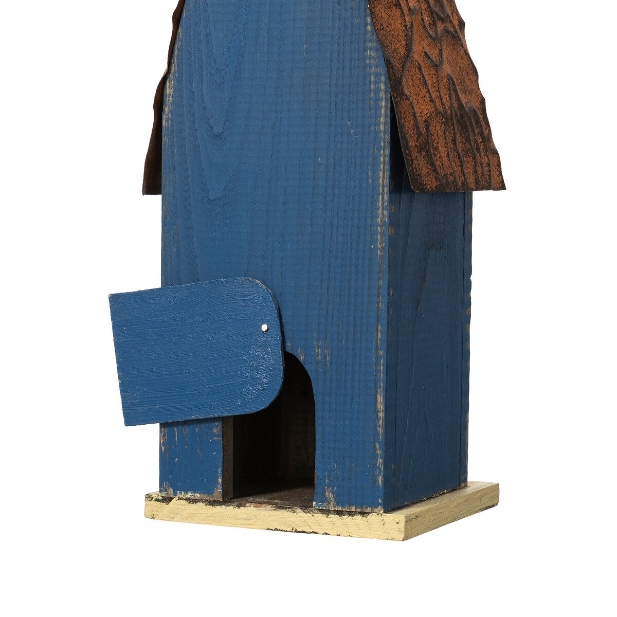 Glitzhome 13"H Retro Wooden Distressed Garden Birdhouse - 4.5"L x 4.25"W x 13.25"H