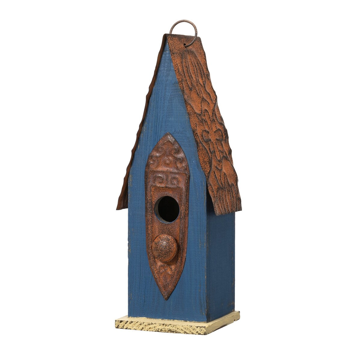 Glitzhome 13"H Retro Wooden Distressed Garden Birdhouse - 4.5"L x 4.25"W x 13.25"H