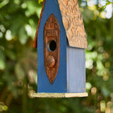Glitzhome 13"H Retro Wooden Distressed Garden Birdhouse - 4.5"L x 4.25"W x 13.25"H