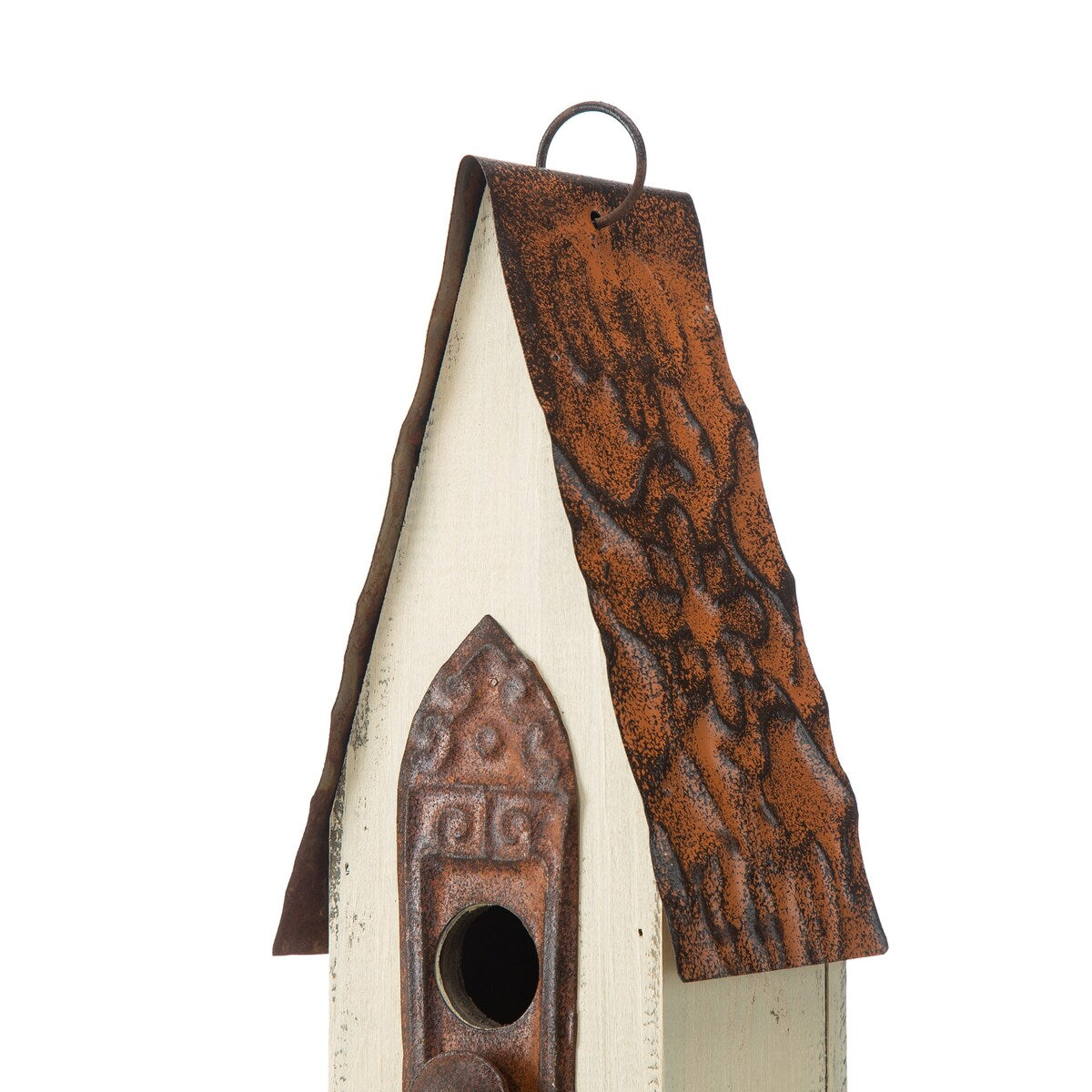 Glitzhome 13"H Retro Wooden Distressed Garden Birdhouse - 4.5"L x 4.25"W x 13.25"H