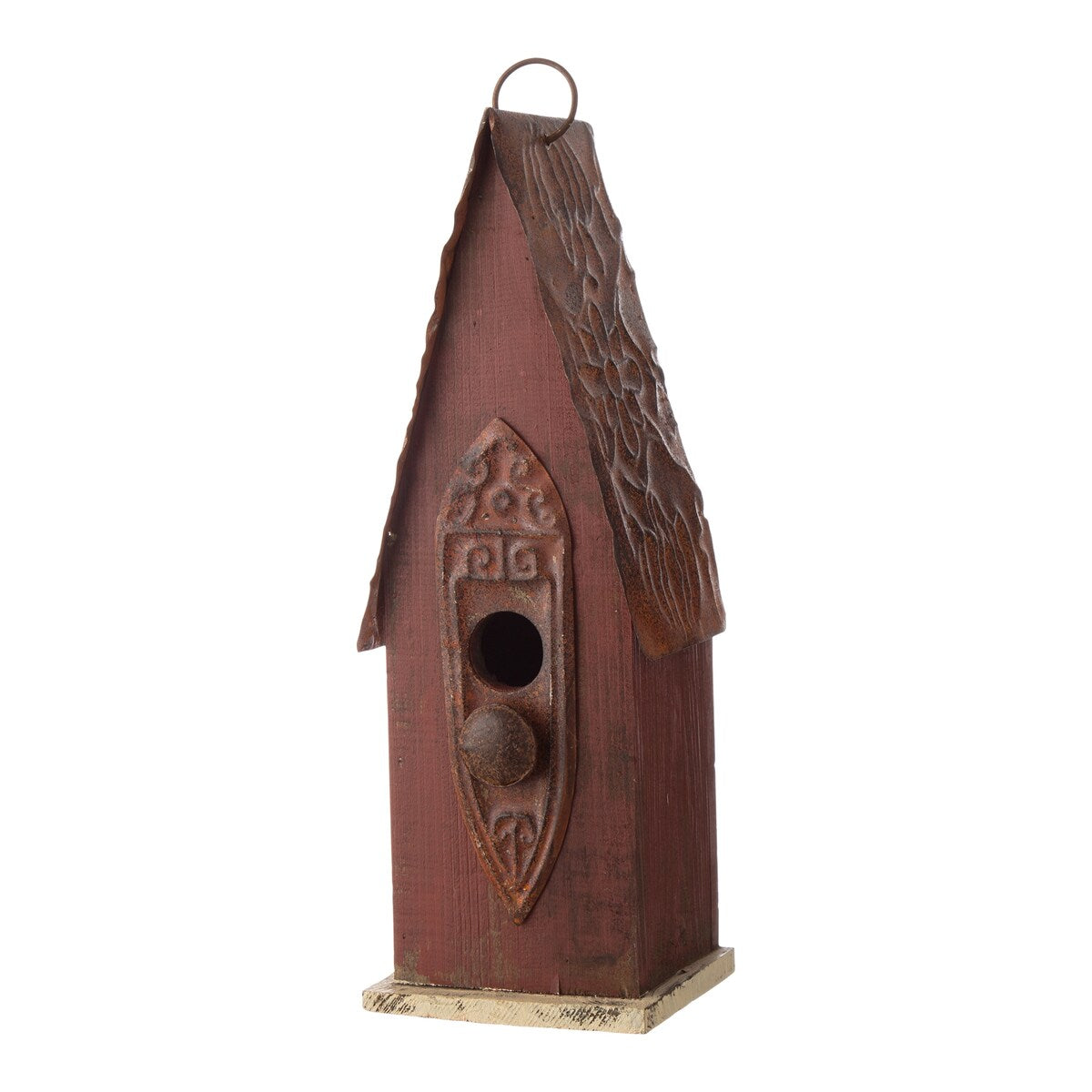 Glitzhome 13"H Retro Wooden Distressed Garden Birdhouse - 4.5"L x 4.25"W x 13.25"H