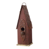Glitzhome 13"H Retro Wooden Distressed Garden Birdhouse - 4.5"L x 4.25"W x 13.25"H