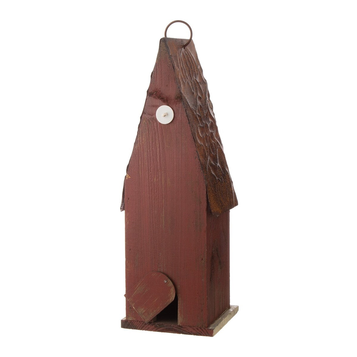 Glitzhome 13"H Retro Wooden Distressed Garden Birdhouse - 4.5"L x 4.25"W x 13.25"H