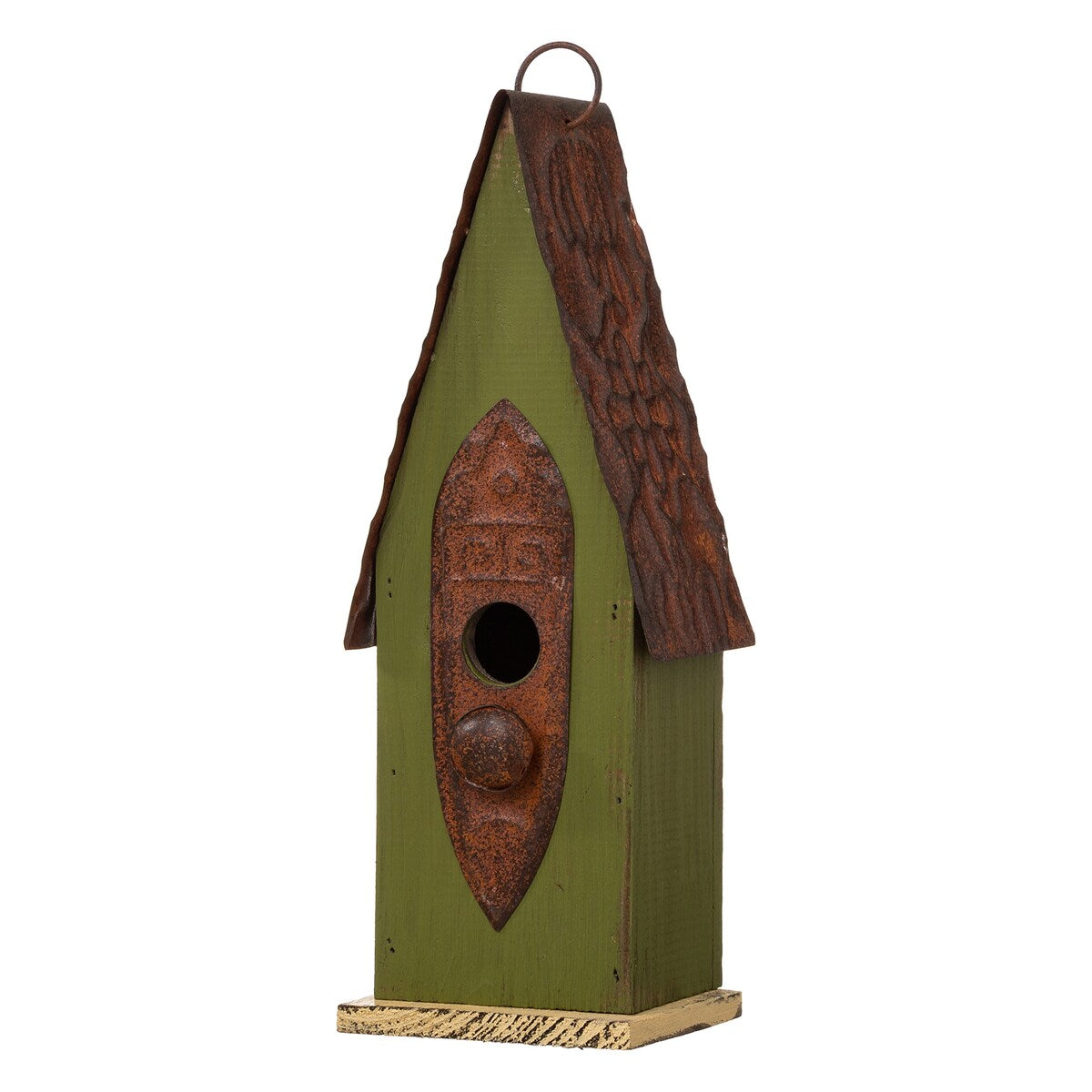 Glitzhome 13"H Retro Wooden Distressed Garden Birdhouse - 4.5"L x 4.25"W x 13.25"H
