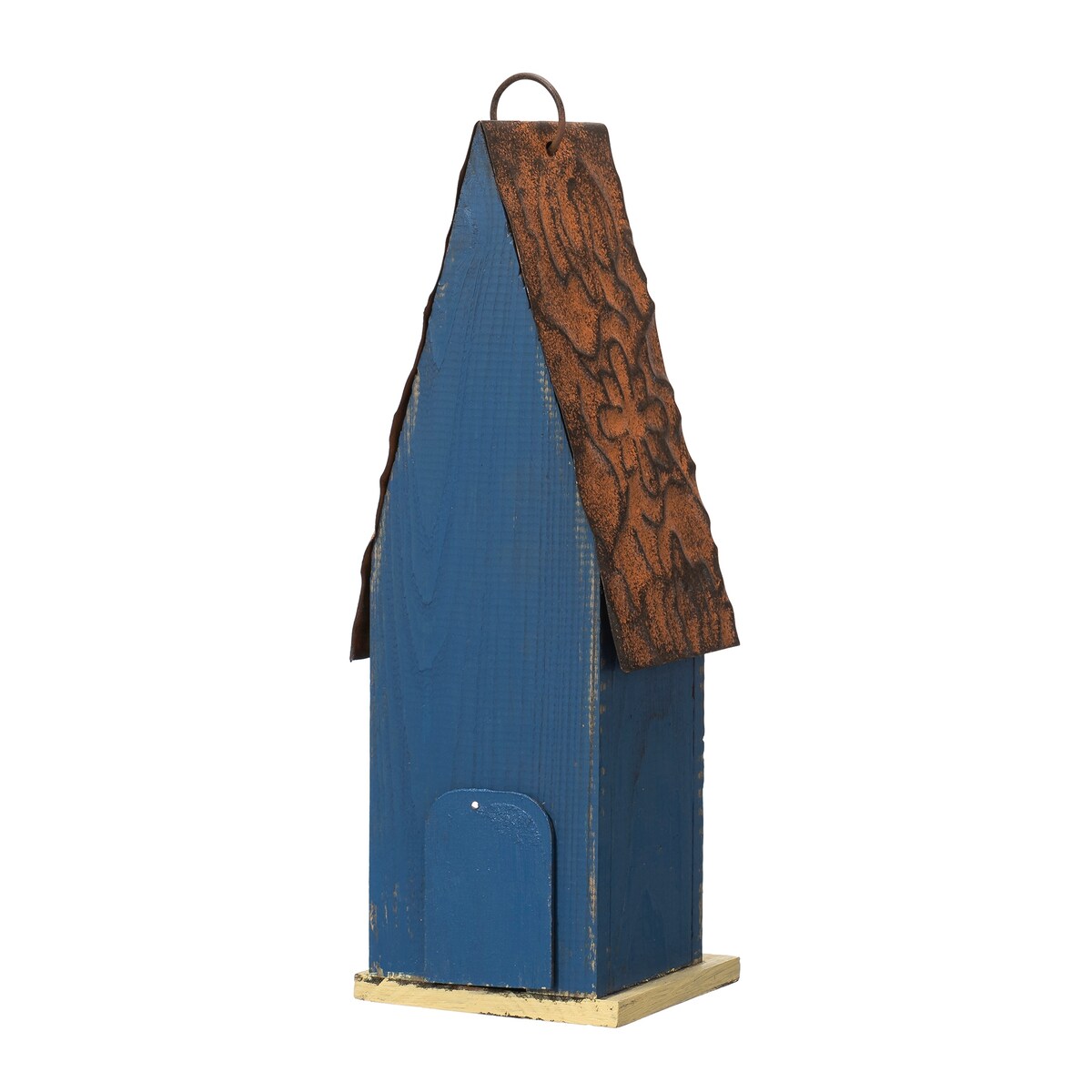 Glitzhome 13"H Retro Wooden Distressed Garden Birdhouse - 4.5"L x 4.25"W x 13.25"H