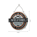 Glitzhome 14"L Lighted Halloween Metal Bottle Cap Wall Sign