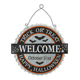 Glitzhome 14"L Lighted Halloween Metal Bottle Cap Wall Sign