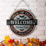 Glitzhome 14"L Lighted Halloween Metal Bottle Cap Wall Sign