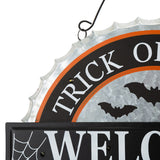 Glitzhome 14"L Lighted Halloween Metal Bottle Cap Wall Sign